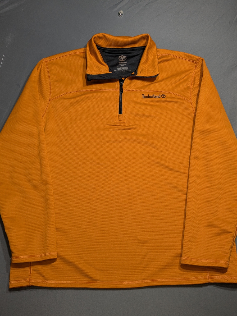 Timberland Men's Orange Lightweight Quarter-Zip Pullover